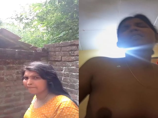 Village girl outdoor bathing and sex riding dick