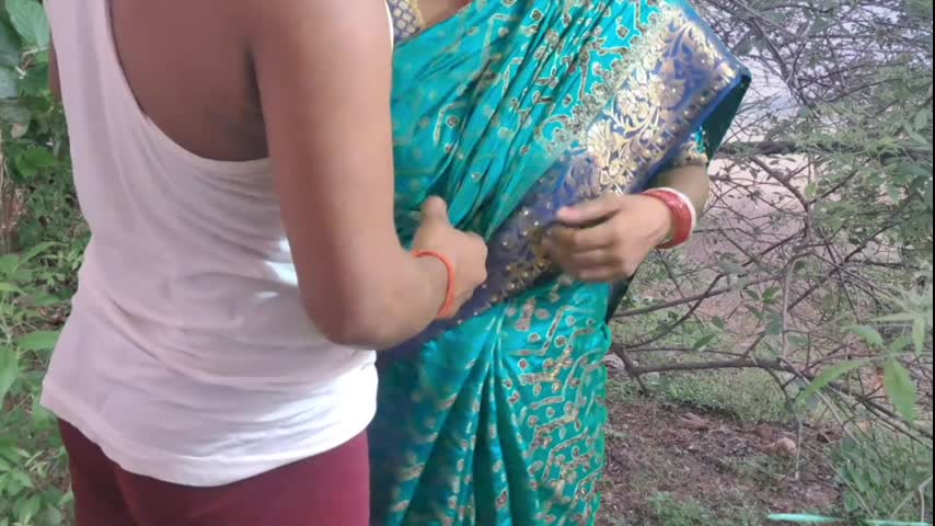 Indian Village bhabhi in forest