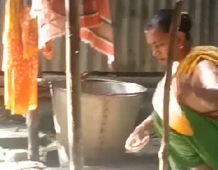 Aunty Bathing Outdoor