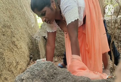 Indian outdoor sex of Nephew fucking his aunt in the bush