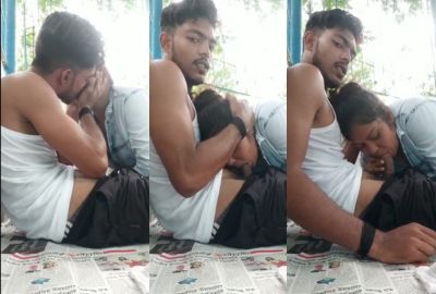 College girl gives an Indian blowjob to her lover outdoors