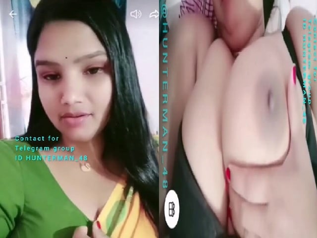 Cam girl in saree goes live to show huge boobs