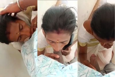 Cheating wife gives an outdoors Tamil blowjob to her BF