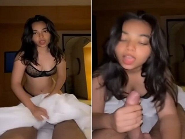 Sexy ass escort girl blowjob to client viral POV