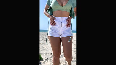 Real Couple Fucks on Beach My Desi Slut Pisses Topless